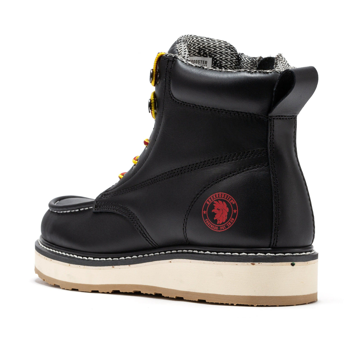 ROCKROOSTER Magnolia Men's 6 inch Black Soft Toe Zip Sided Wedge Work Boots SAP310 – side view