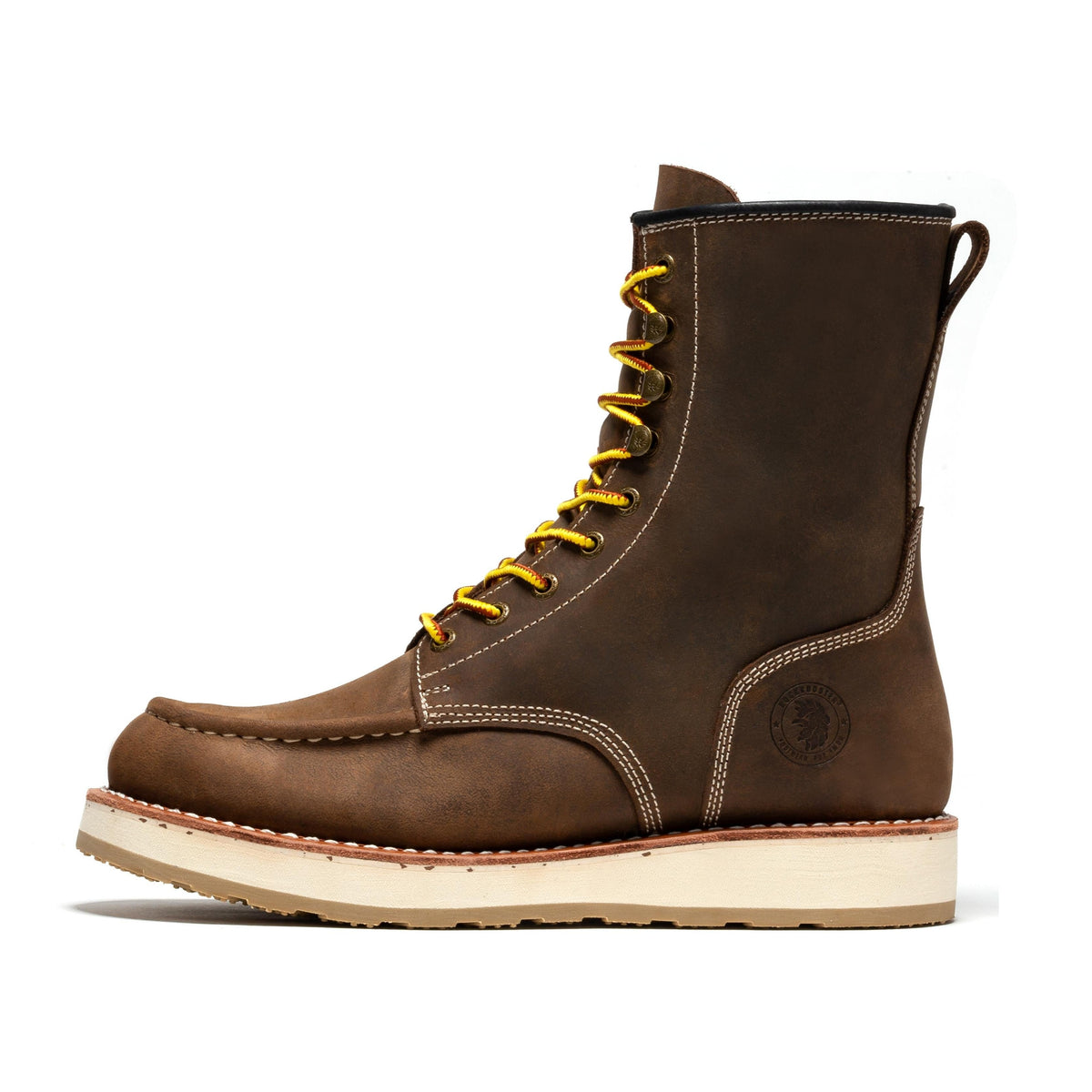 ROCKROOSTER Mantua Men's 8 inch Dark Brown Soft Toe Wedge Work Boots SAP308 – product view 3