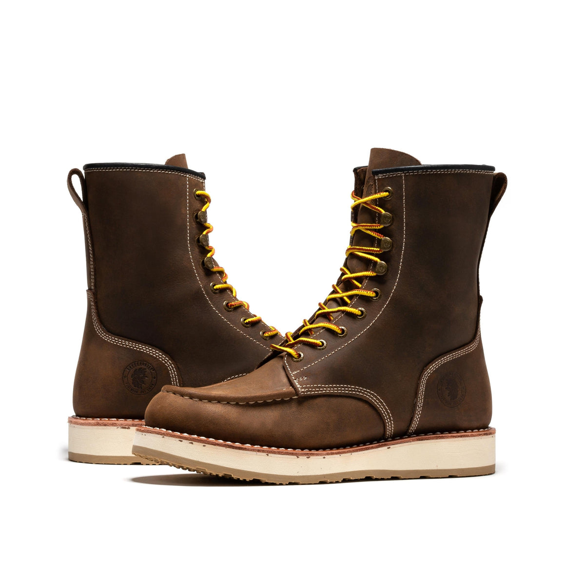 ROCKROOSTER Mantua Men's 8 inch Dark Brown Soft Toe Wedge Work Boots SAP308 – product view 7