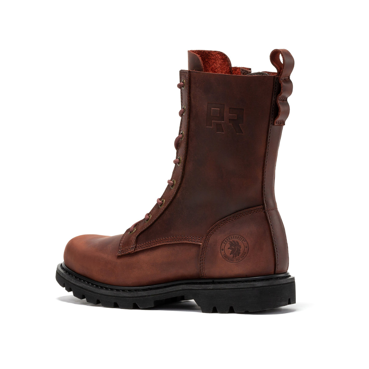 ROCKROOSTER Mantua Men's 8 inch Zip-sided Soft Toe Lug Sole Work Boots SAP130 – side view