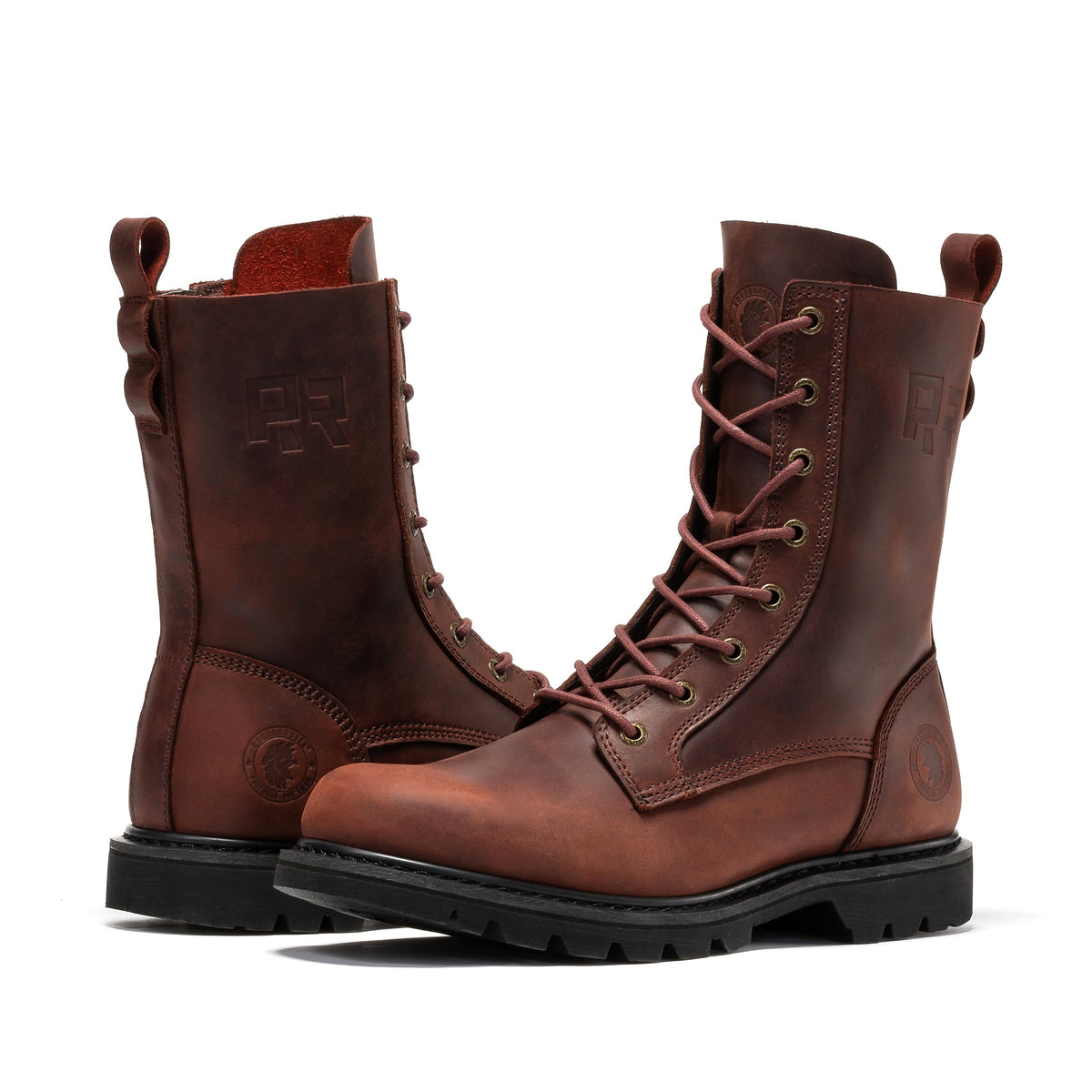 ROCKROOSTER Mantua Men's 8 inch Zip-sided Soft Toe Lug Sole Work Boots SAP130 – side view