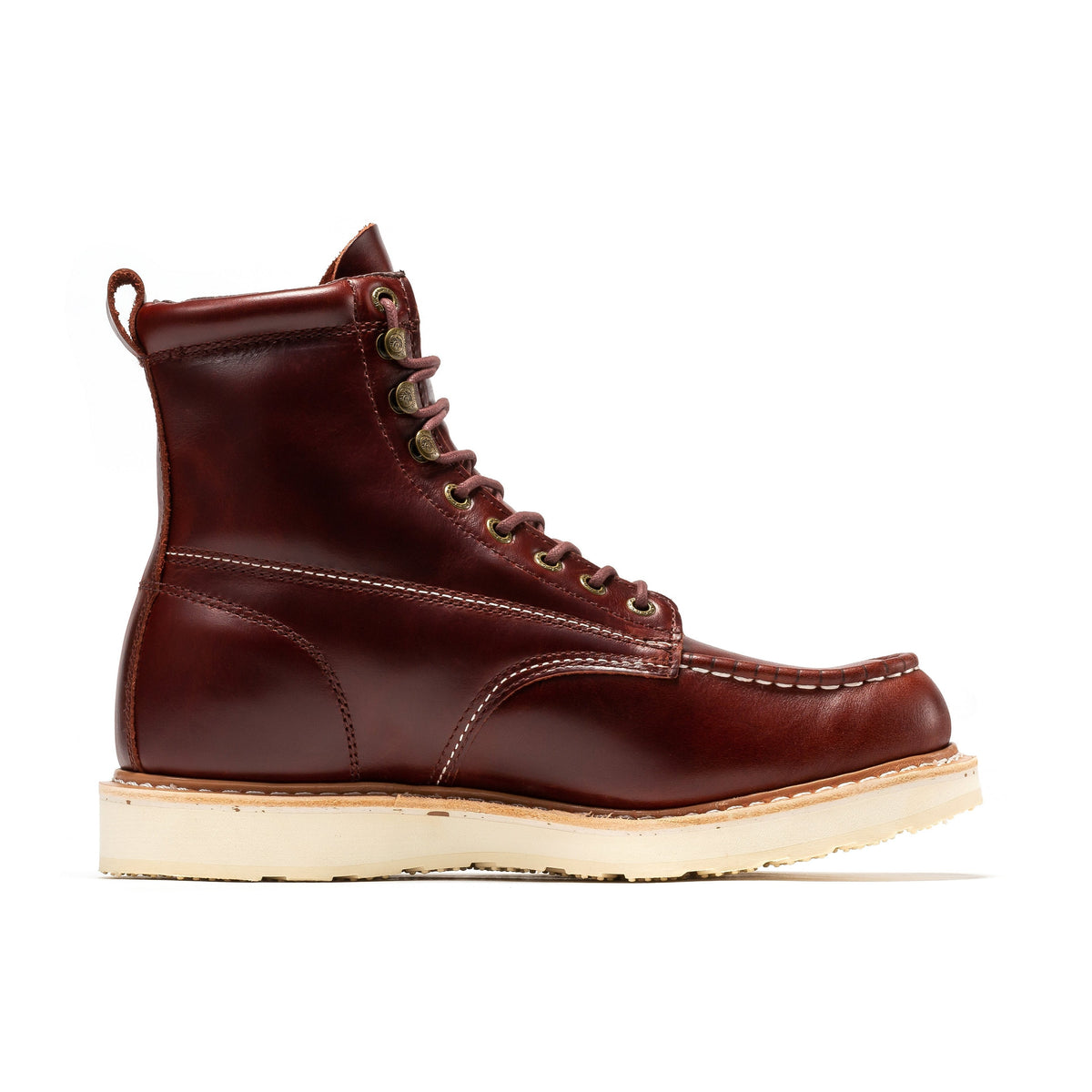 ROCKROOSTER Norwood Cherry Brown Men's 6 inch Soft Toe Wedge Work Boots SAP600 – product view 3