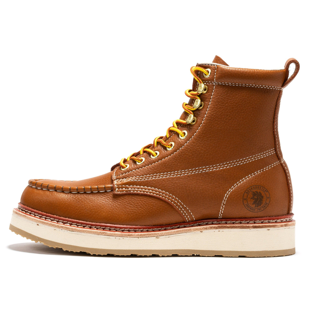 ROCKROOSTER Norwood Men's 6 inch Brown Soft Toe Wedge Work Boots SAP611 – product view 3