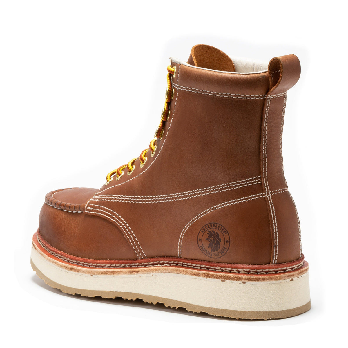 ROCKROOSTER Norwood Men's 6 inch Brown Steel Toe Wedge Work Boots SAP621 – product view 2