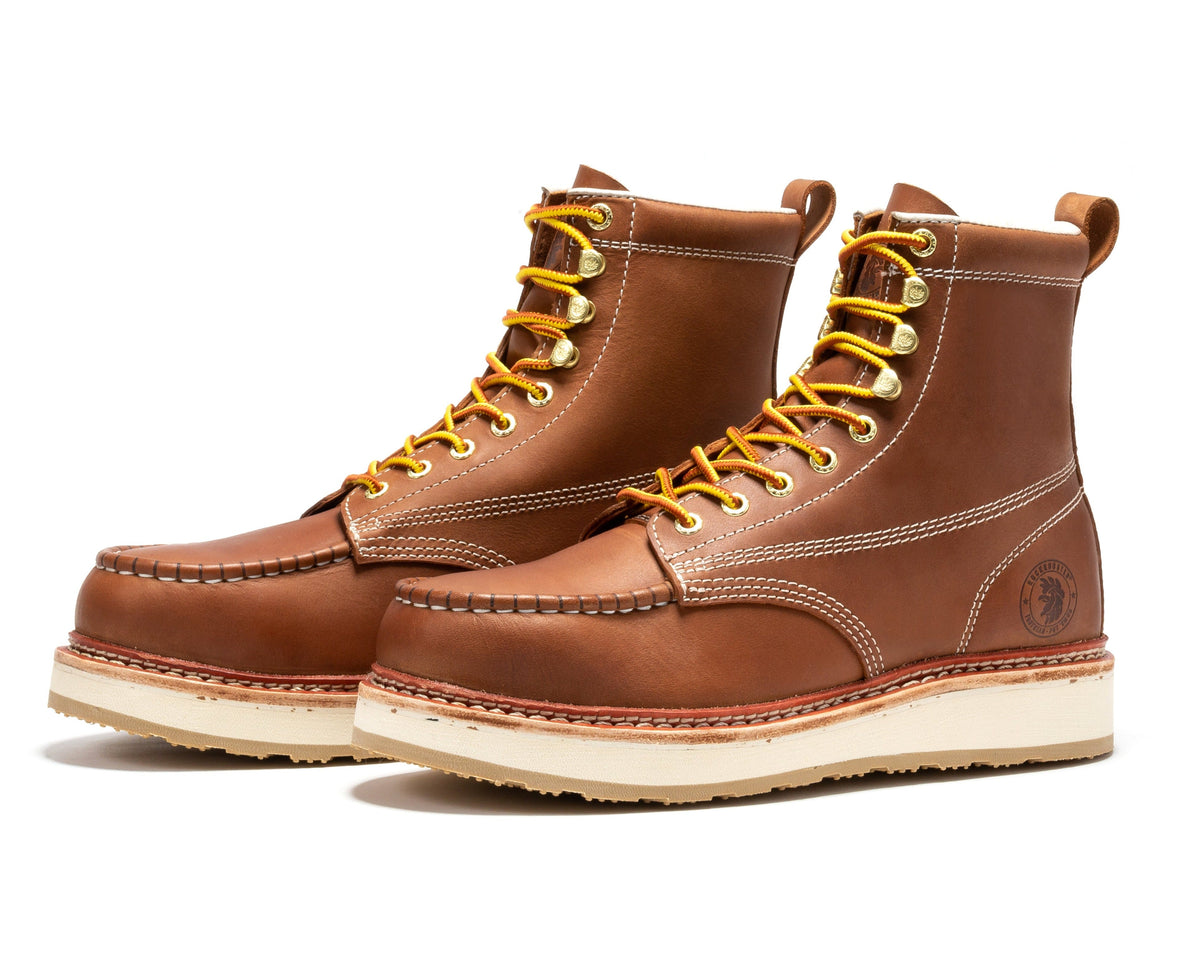 ROCKROOSTER Norwood Men's 6 inch Brown Steel Toe Wedge Work Boots SAP621 – product view 9