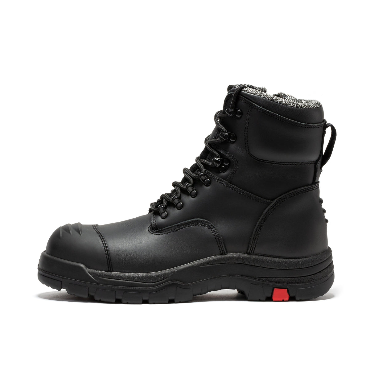 ROCKROOSTER Roslyn Black 7 inch Zip-sided Composite Toe Leather Work Boots CP245Z – side view