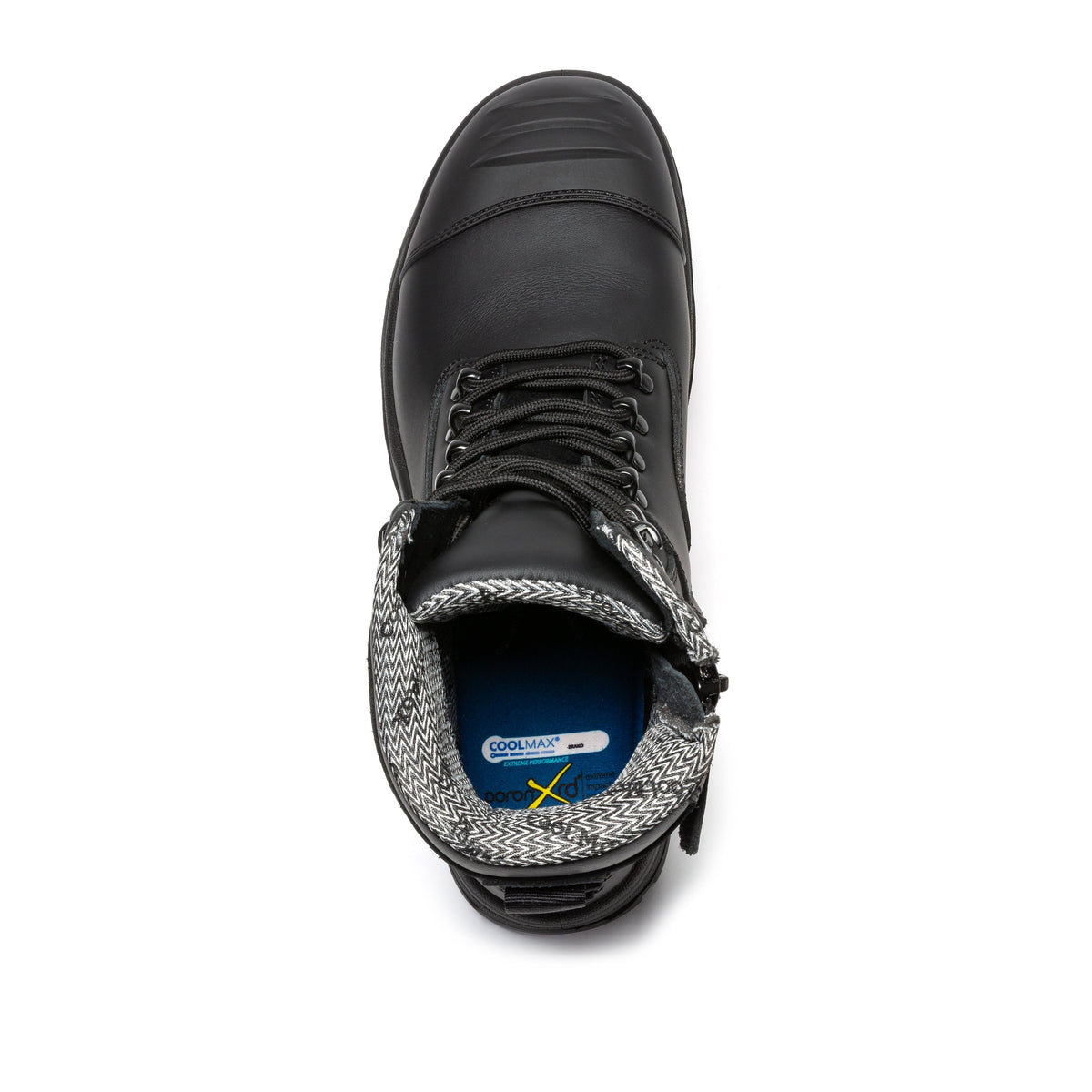 ROCKROOSTER Roslyn Black 7 inch Zip-sided Composite Toe Leather Work Boots CP245Z – side view