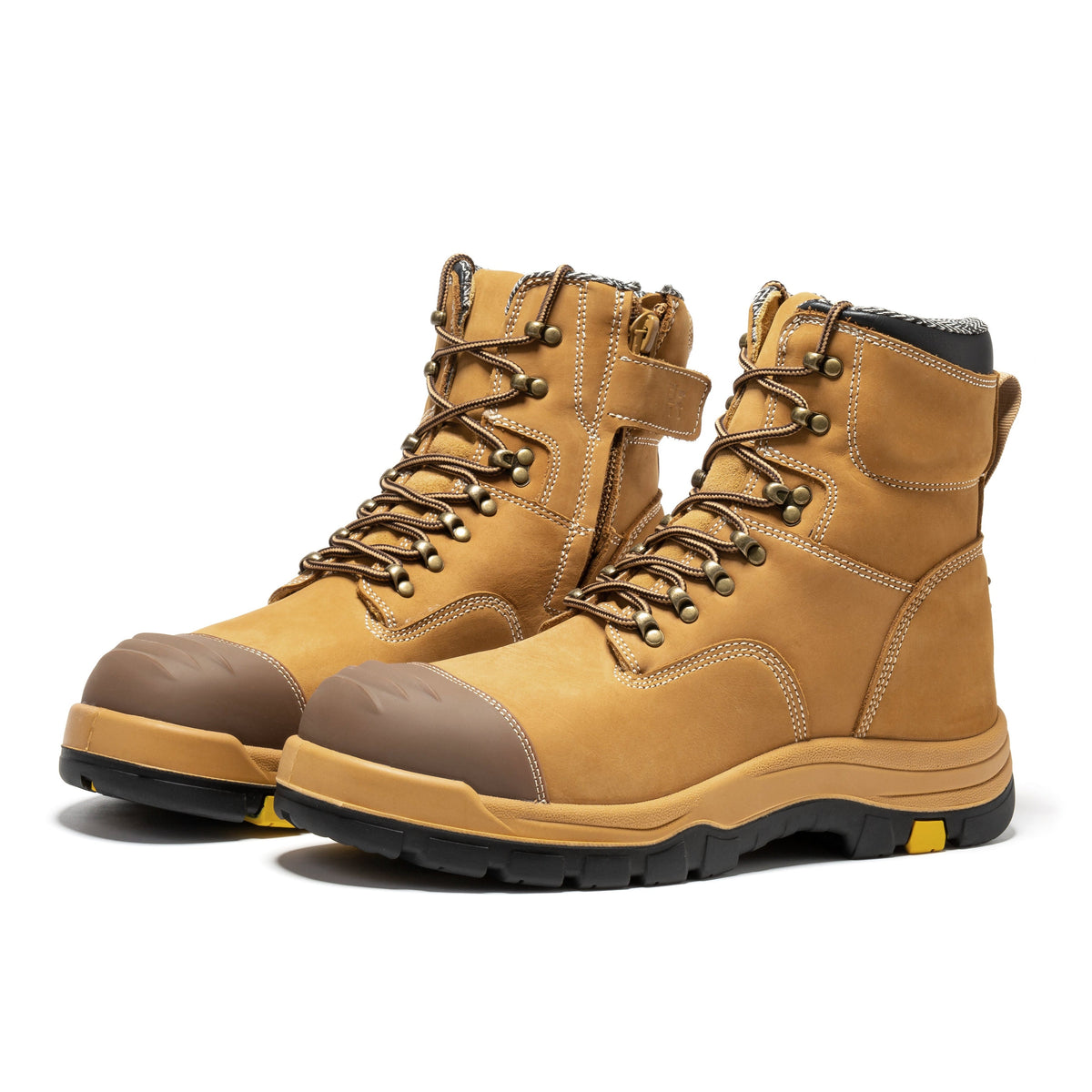 ROCKROOSTER Roslyn Black 7 inch Zip-sided Composite Toe Leather Work Boots CP245Z – side view
