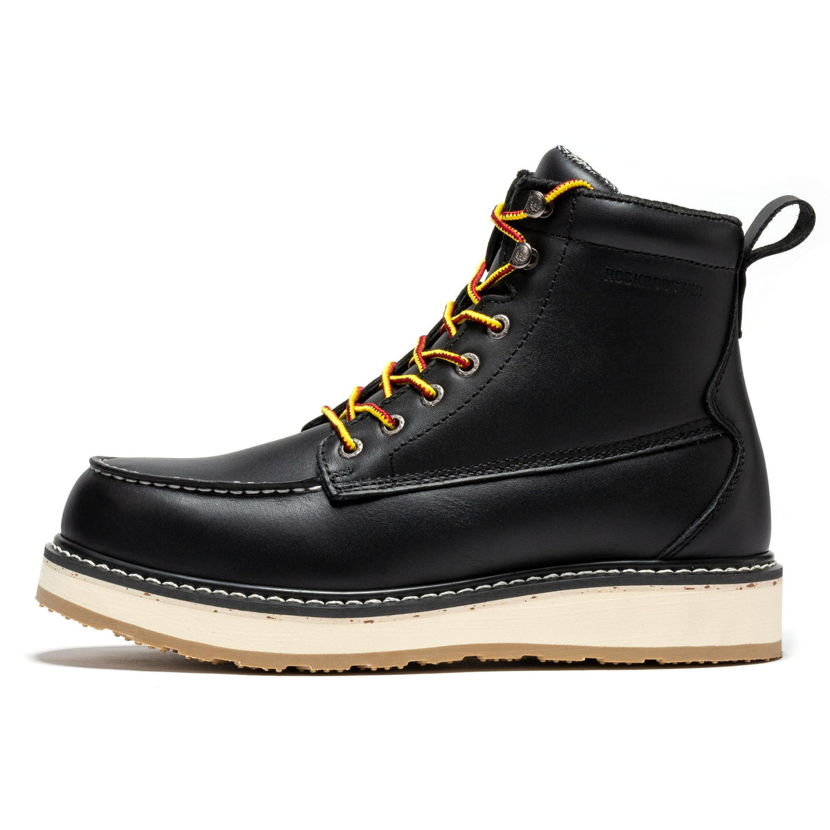 ROCKROOSTER Trinidad Men's 6 inch Black Steel Toe Wedge Work Boots SAP2301 – product view 3