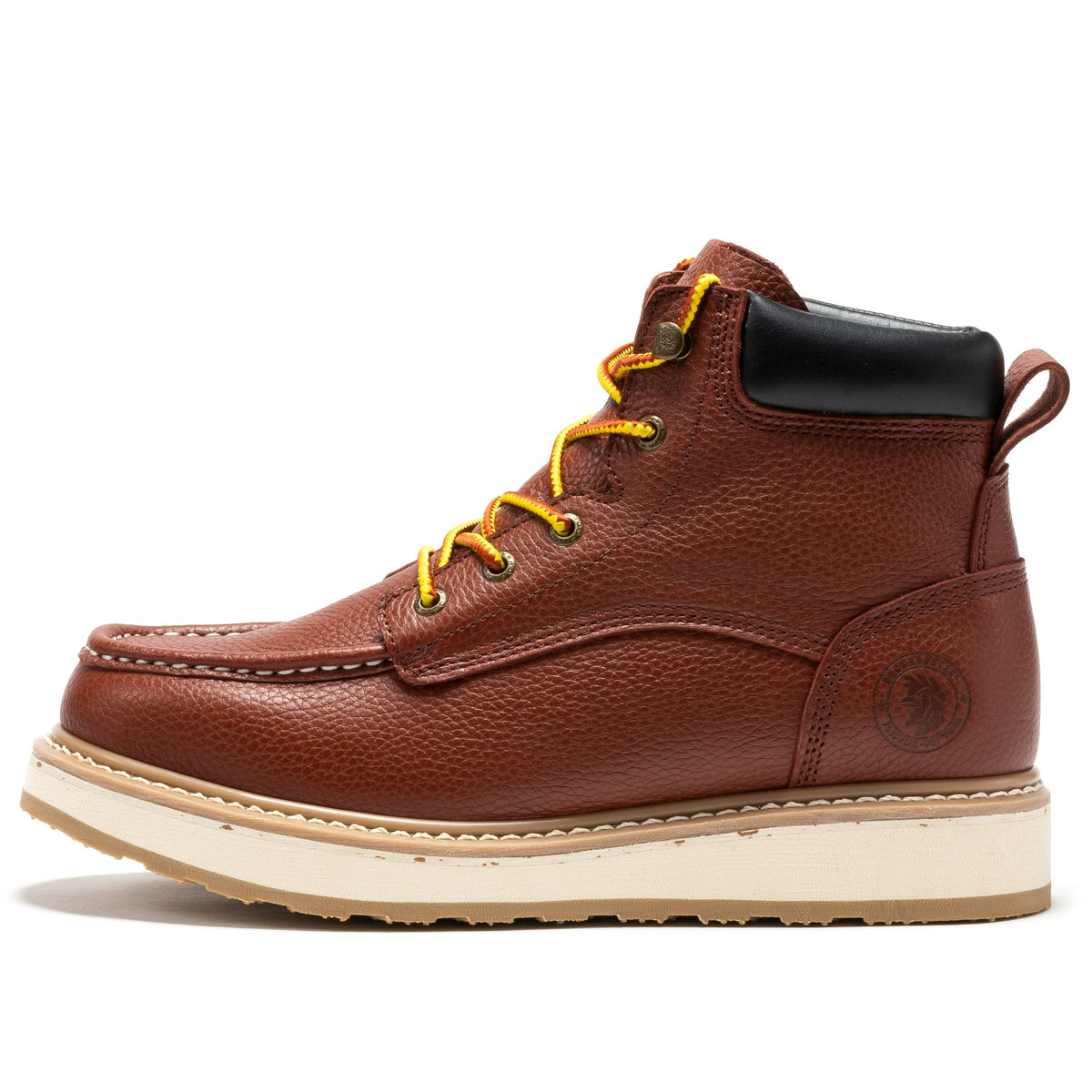 ROCKROOSTER Walker Men's 6 Inch Brown Soft Toe Wedge Work Boots SAP360 – product view 3