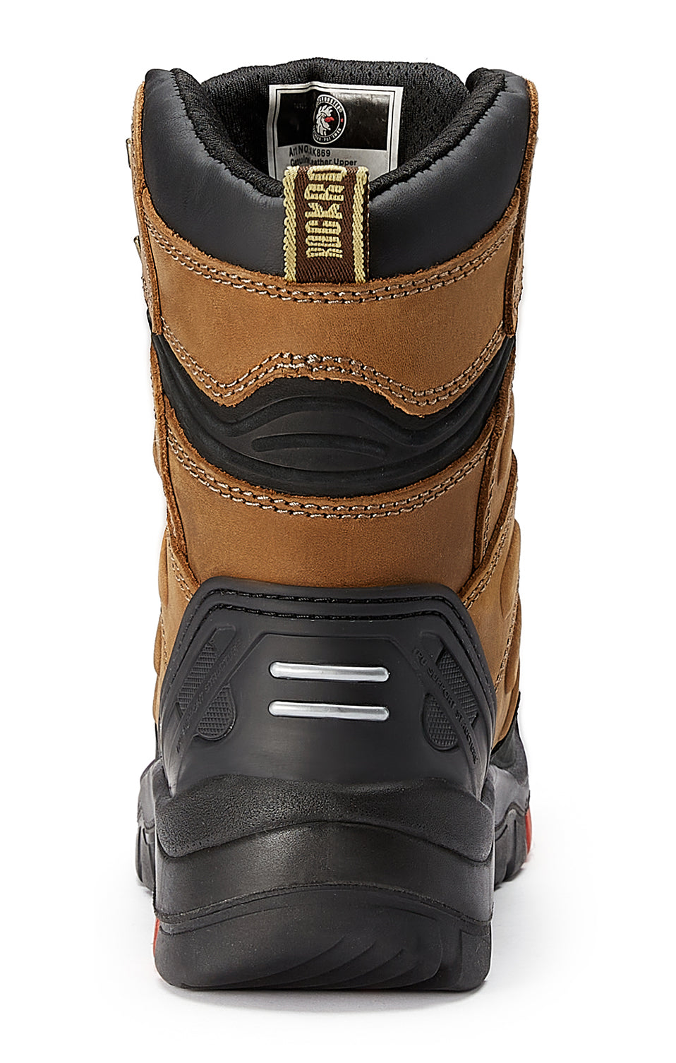 ROCKROOSTER Woodland Men's 8 inch Brown Work Boots, Composite Toe, Slip Resistant, Electrical Hazard Protection, Rubber
