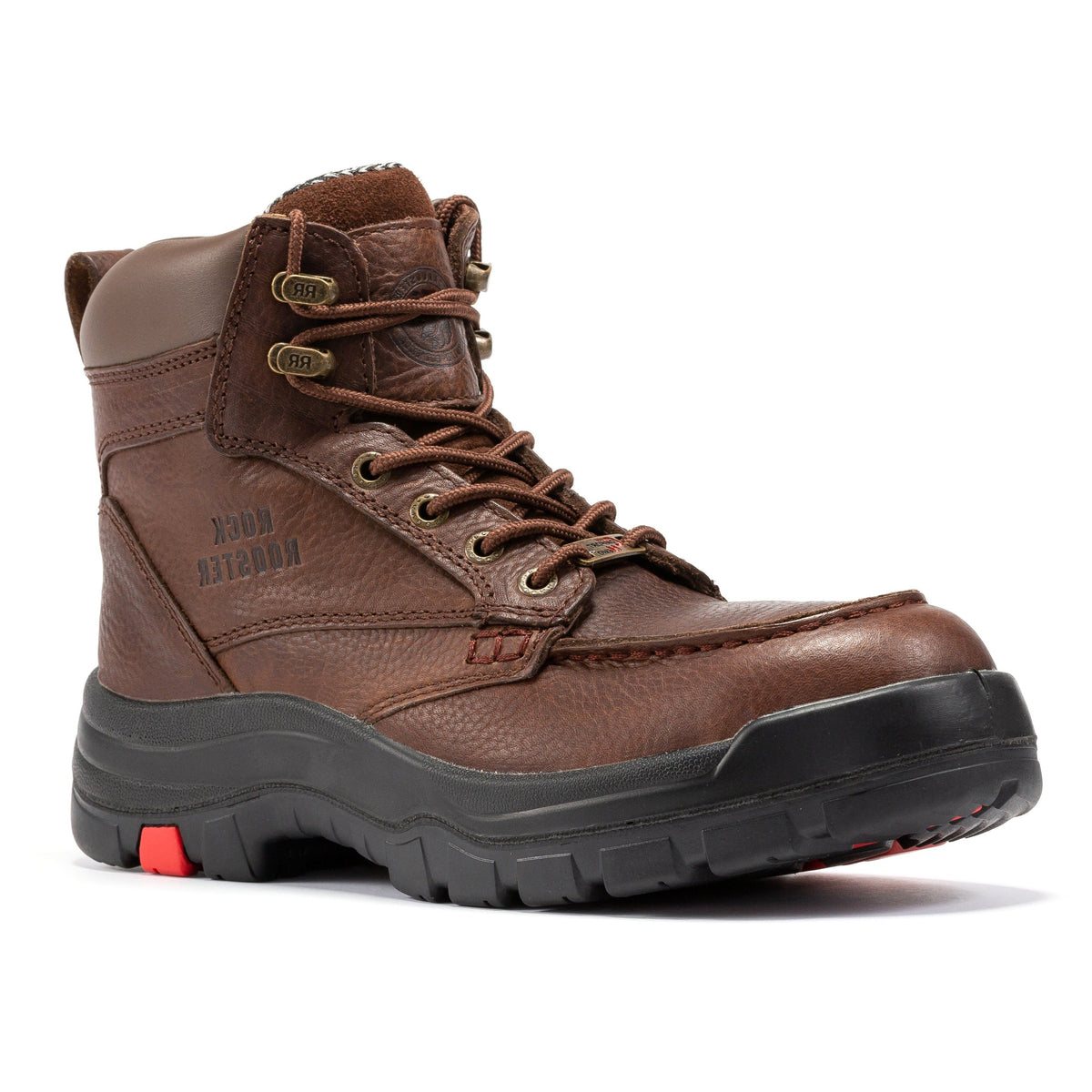 ROCKROOSTER Zumbro 6 inch Wide, Soft Toe, Rubber Outsole, EH Protection, ASTM 2892, Work Boots AK371 – sole view