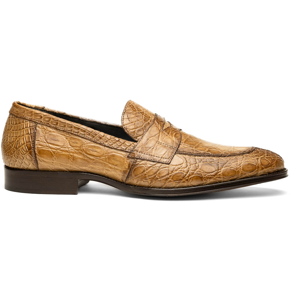 Zelli Italia 11-201-TPE ROMA Crocodile Penny Loafer, Taupe Front View