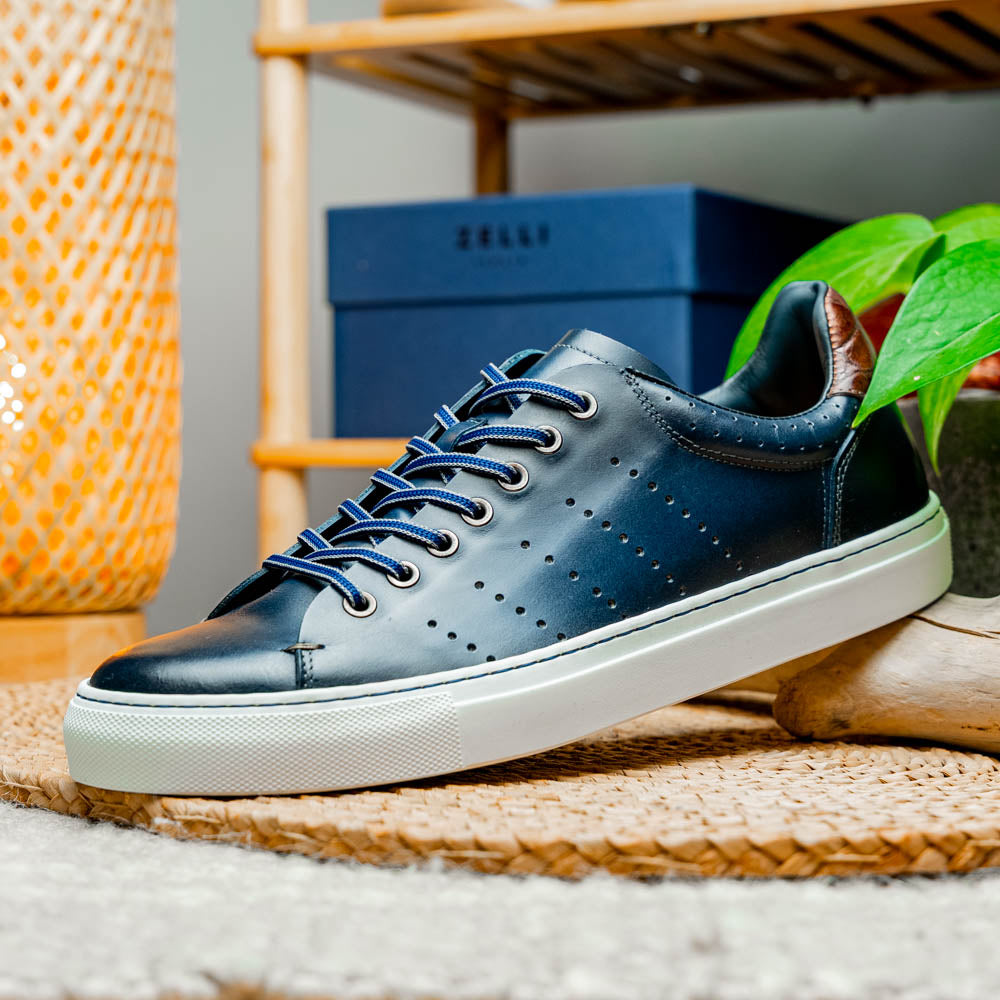 Zelli Italia Men's 65-201-NVY RUSSO Burnished Italian Calfskin - Navy