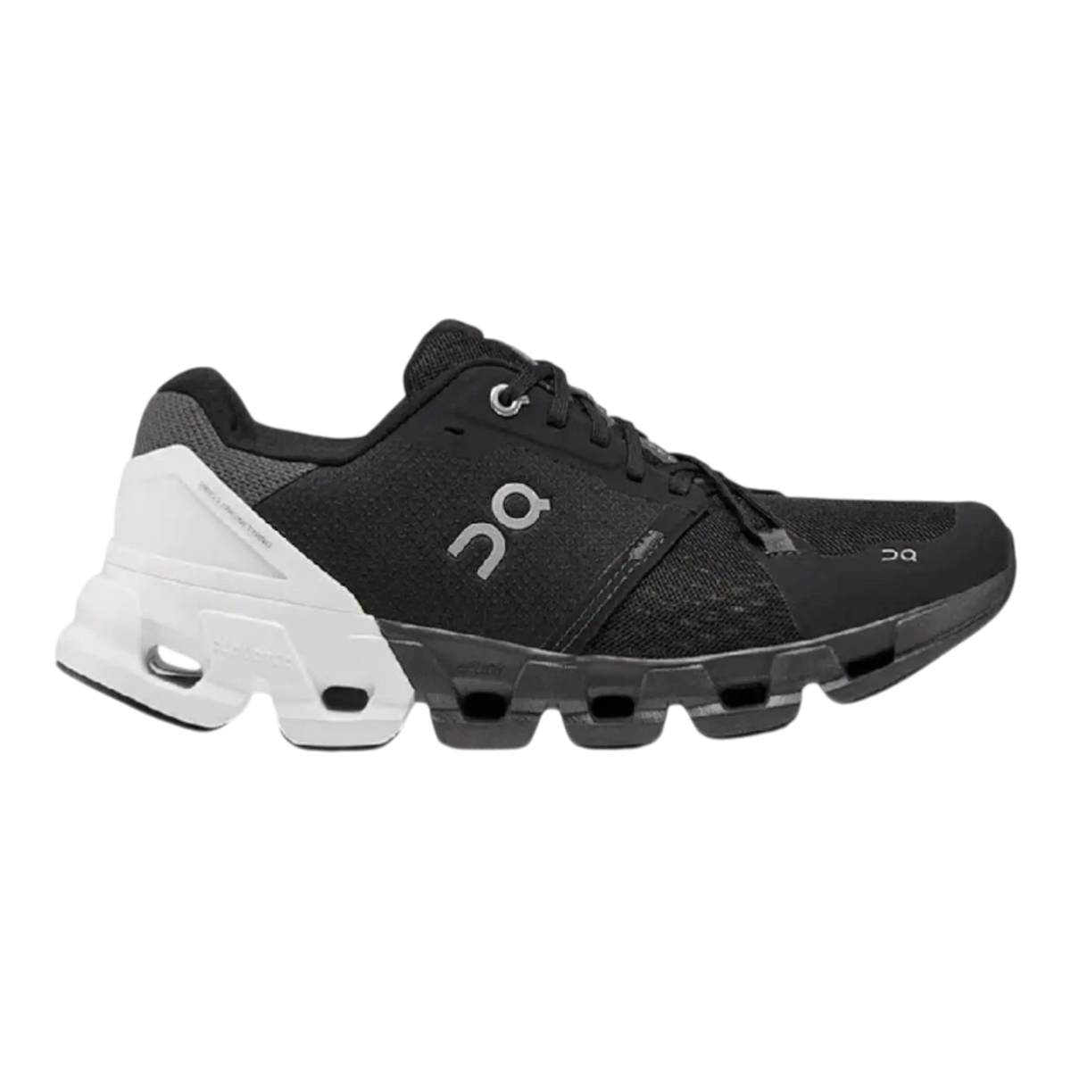On Women's Cloudflyer 4 Wide Running Shoes — Black White – product view 1