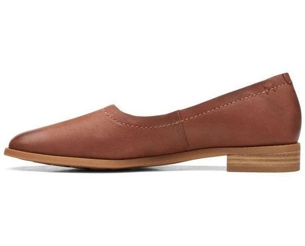 Clarks Pure Walk (Wide) Women's Dark Tan Leather 26169015 — product view 2