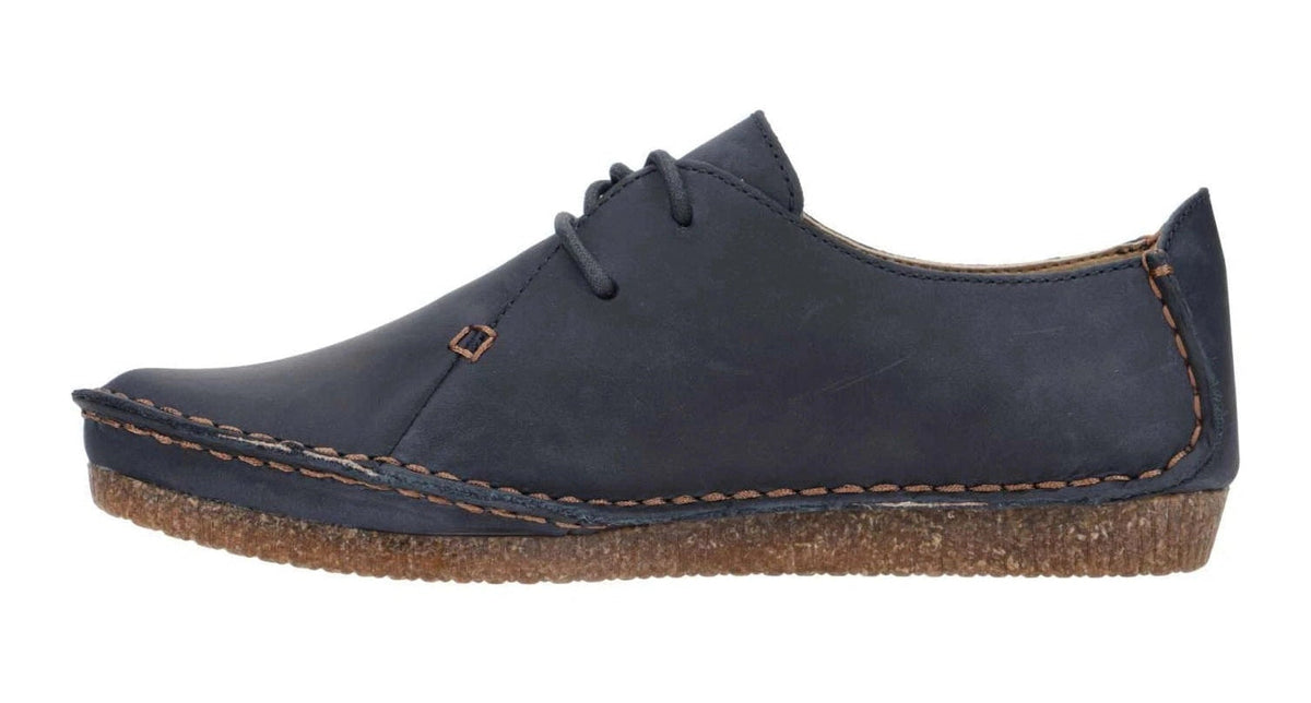 Clarks JANEY MAE Women's Navy Leather 26166820 — product view 2