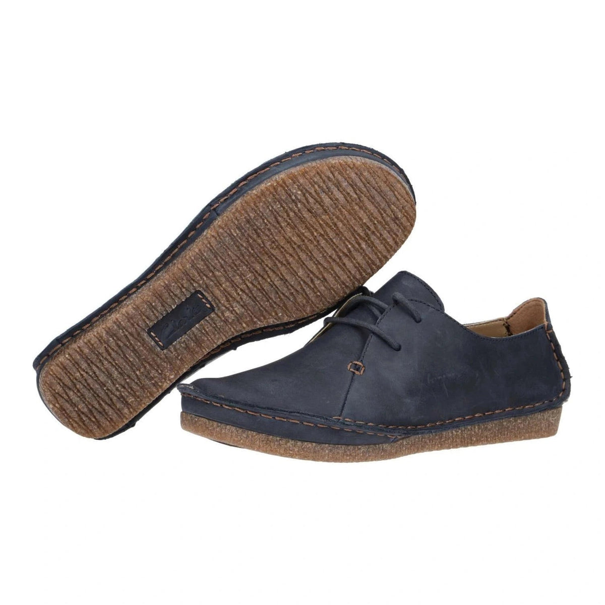 Clarks JANEY MAE Women's Navy Leather 26166820 — product view 3