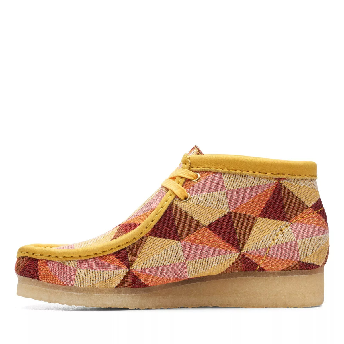 Clarks Originals Wallabee Boot Women's Yellow Combi Textile and Leather 26166092 — product view 4
