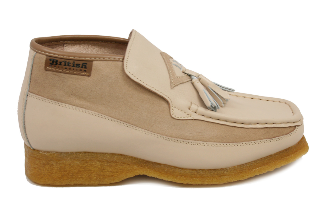 British Walkers Classic Men's Beige Leather Three Quarter Tassel Slip On Shoes view 2