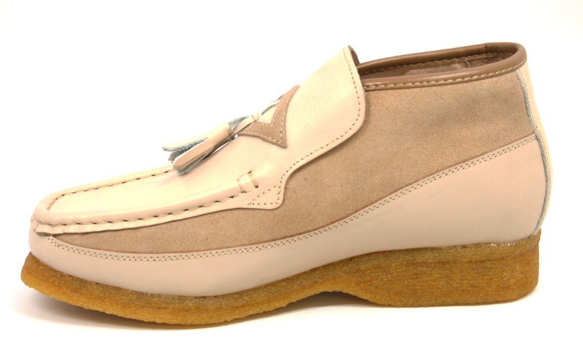 British Walkers Classic Men's Beige Leather Three Quarter Tassel Slip On Shoes view 3