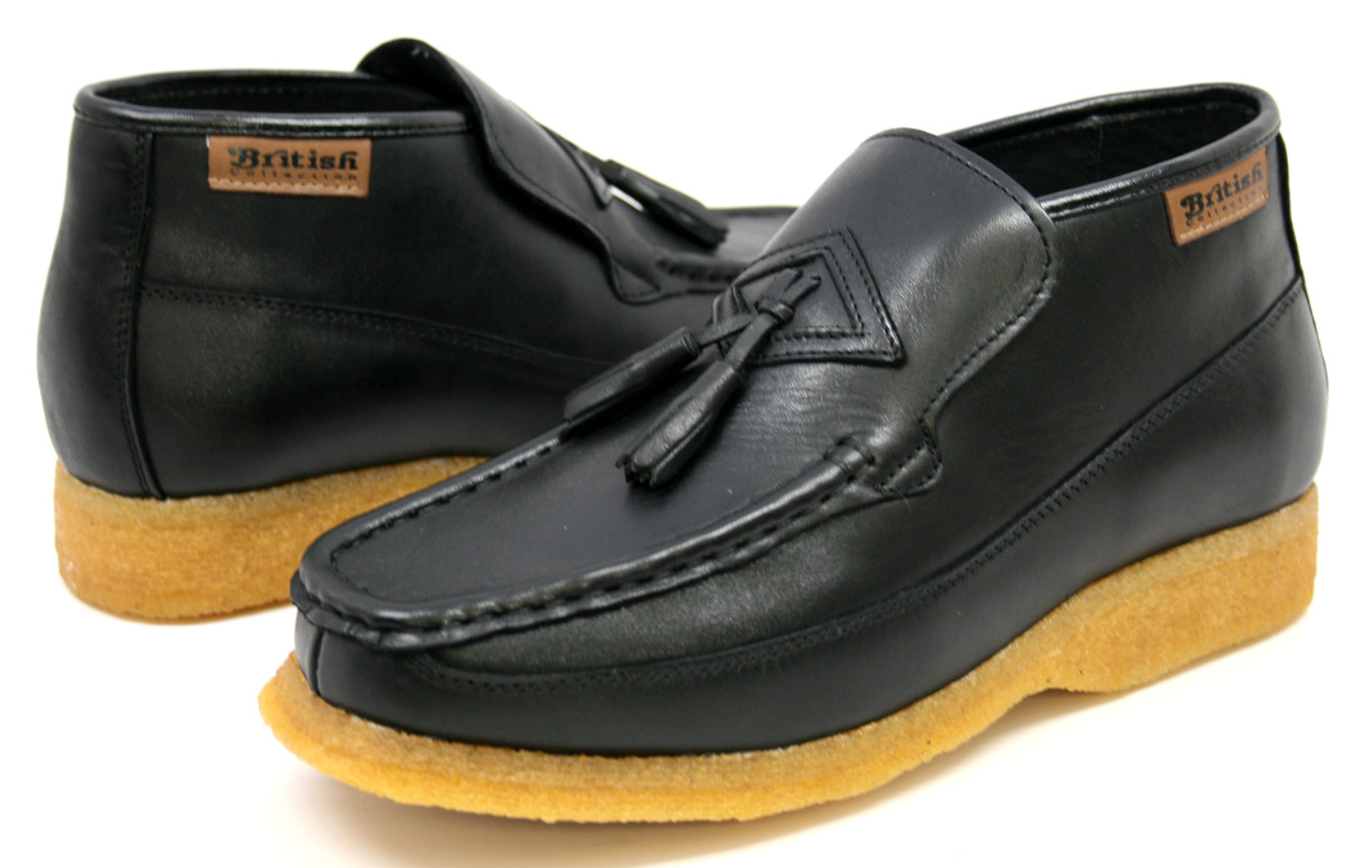 British Walkers Classic Men's Beige Leather Three Quarter Tassel Slip On Shoes view 9