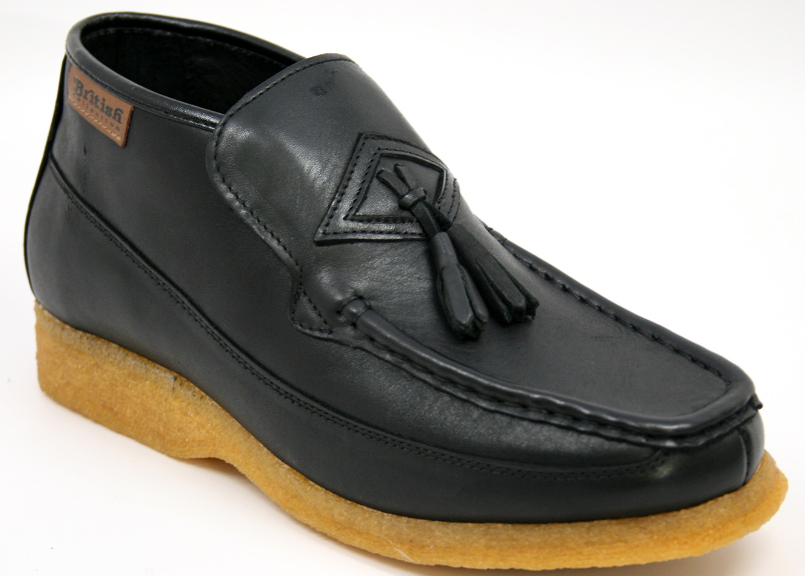 British Walkers Classic Men's Beige Leather Three Quarter Tassel Slip On Shoes view 11