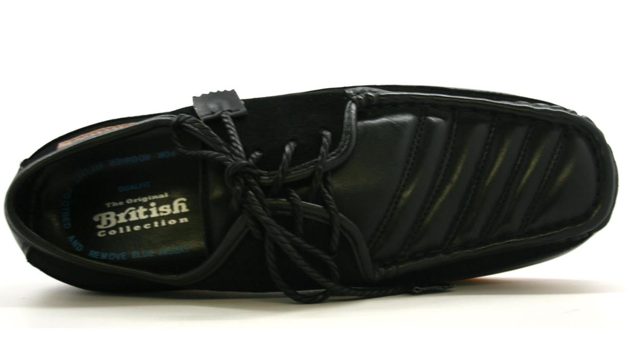 British Walkers Crown Men's Black Leather and Suede Lace Up Shoes view 5