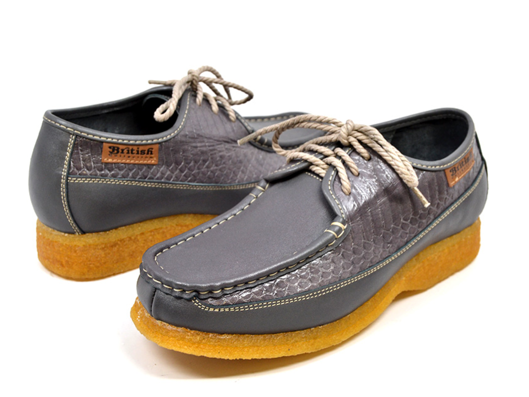British Walkers Crown 2 Men's Limited Edition Black Snake Skin and Leather Lace Up Shoes view 28
