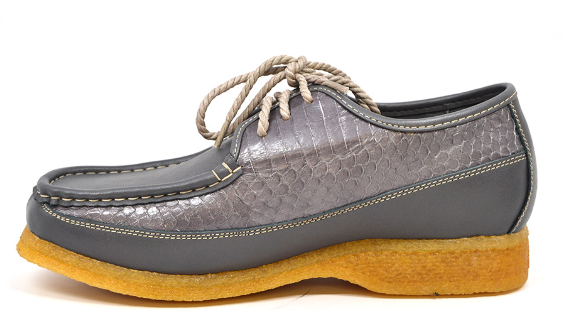 British Walkers Crown 2 Men's Limited Edition Black Snake Skin and Leather Lace Up Shoes view 29