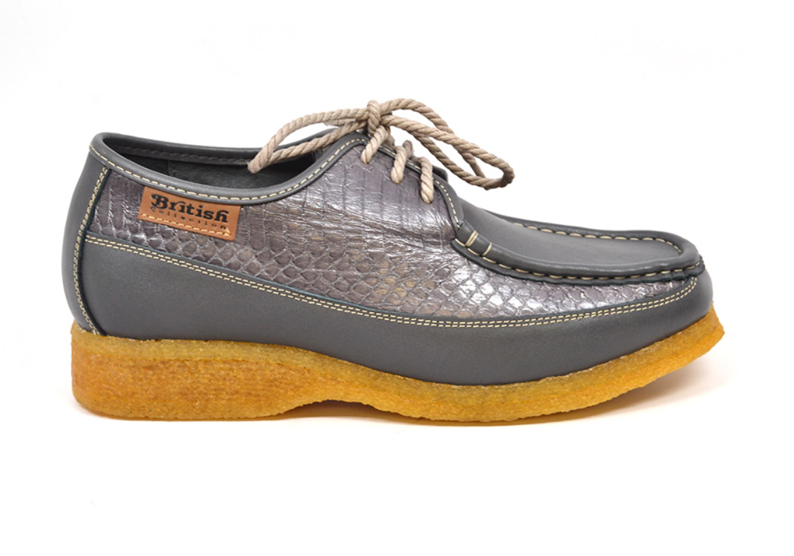 British Walkers Crown 2 Men's Limited Edition Black Snake Skin and Leather Lace Up Shoes view 30