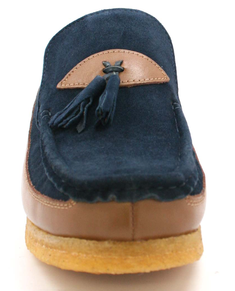 British Walkers King Men's Old School Black Leather and Suede Tassel Slip On Shoes view 32