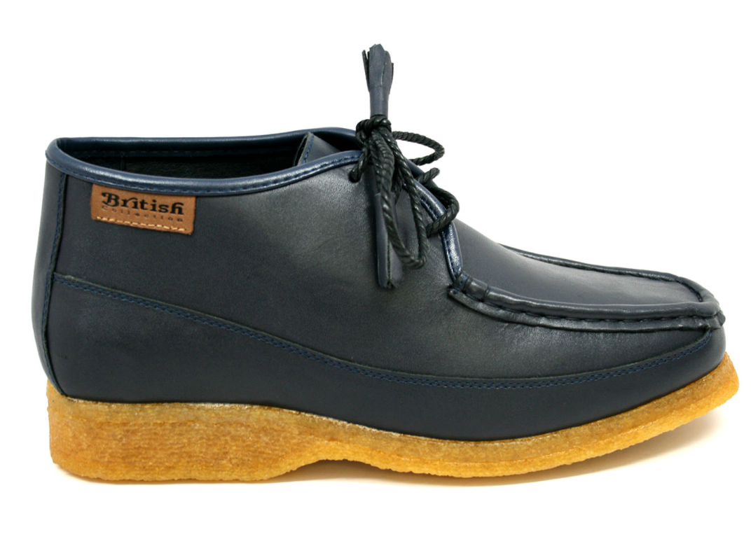 British Walkers Knicks Men's Black Leather Lace Up Shoes with Crepe Sole view 10