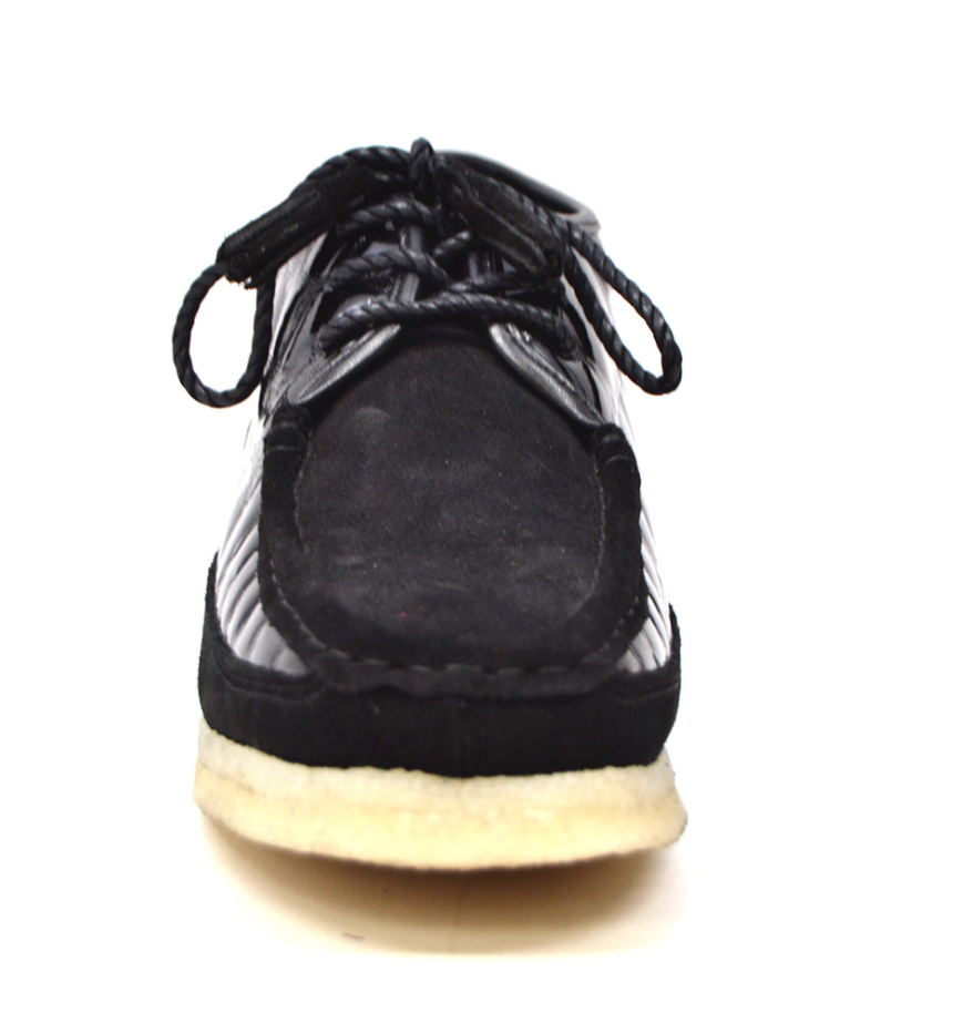 British Walkers Knicks Men's Handmade Black Suede and Croc Leather Lace Up Shoes view 6