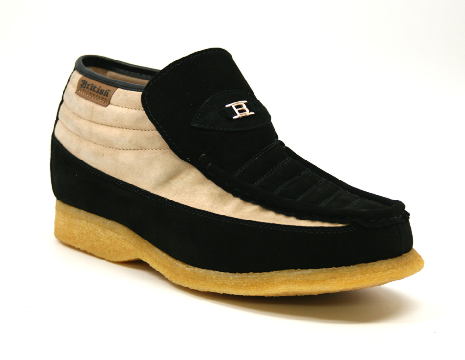British Walkers Liberty Men's Black and Tan Suede High Top Shoes view 2