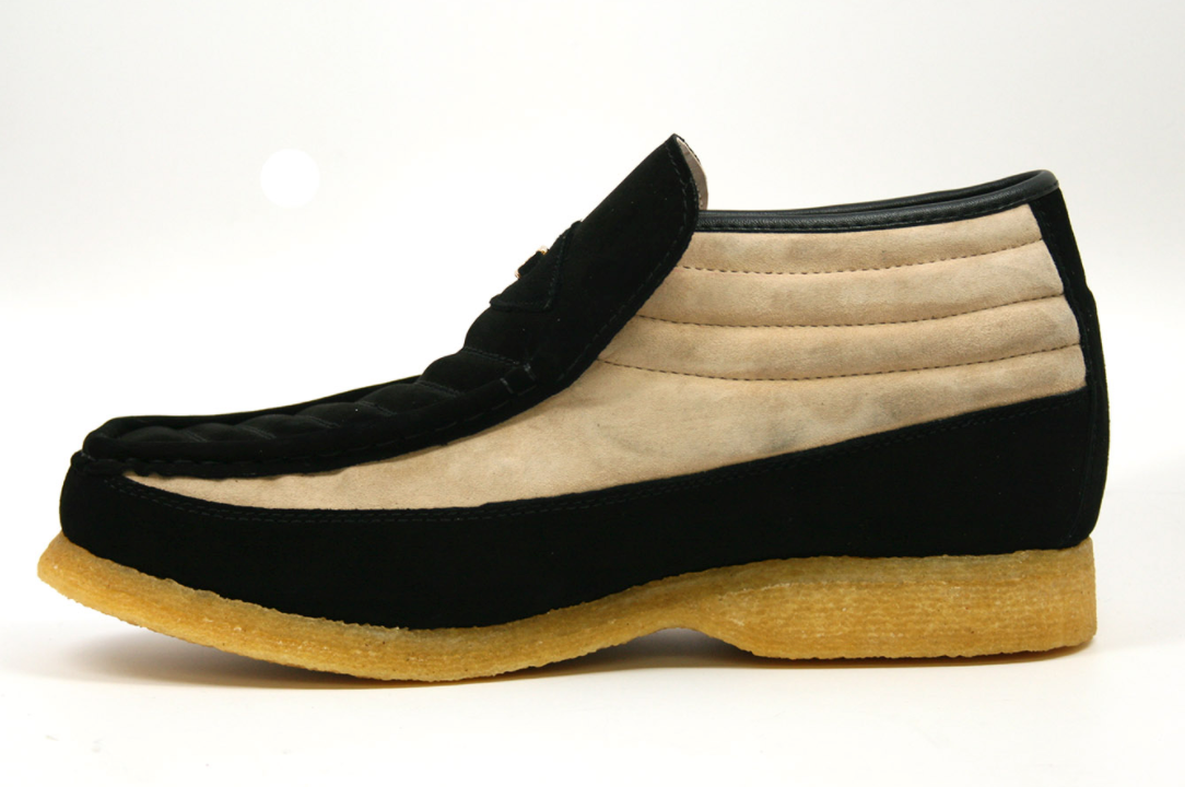 British Walkers Liberty Men's Black and Tan Suede High Top Shoes view 4