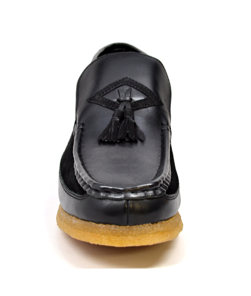 British Walkers Palace Men's Black Leather and Suede Slip On Shoes view 4