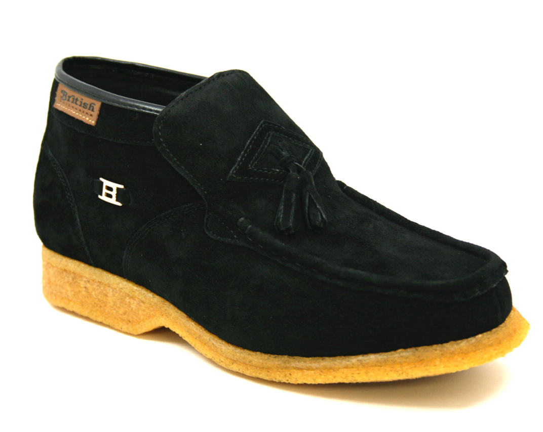 British Walkers Palace Men's Black Leather and Suede Slip On Shoes view 11