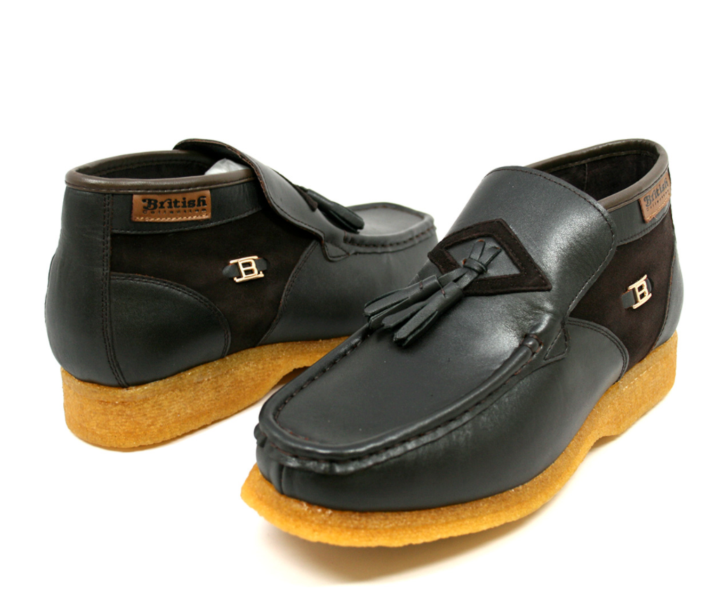 British Walkers Palace Men's Black Leather and Suede Slip On Shoes view 20