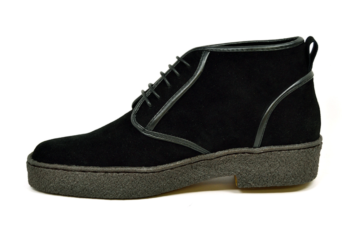 British Walkers Playboy Kaydence Men's Black Lamb Suede Chukka Boots view 3