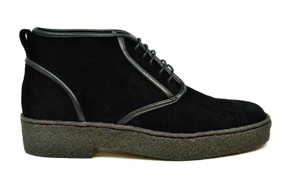 British Walkers Playboy Kaydence Men's Black Lamb Suede Chukka Boots view 4