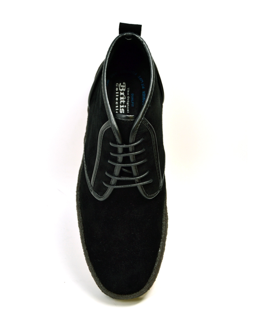 British Walkers Playboy Kaydence Men's Black Lamb Suede Chukka Boots view 6