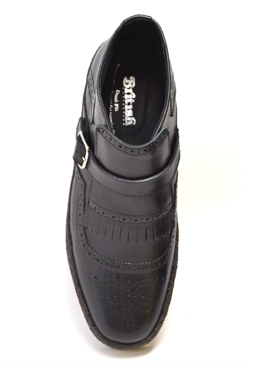 British Walkers Playboy Manhattan Men's Black Leather Wingtip Shoes view 6