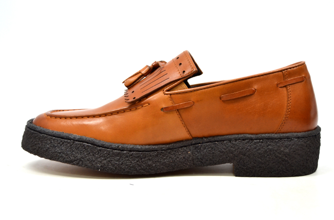 British Walkers Playboy Cruise Men's Black Leather Tassel Slip On Shoes view 11