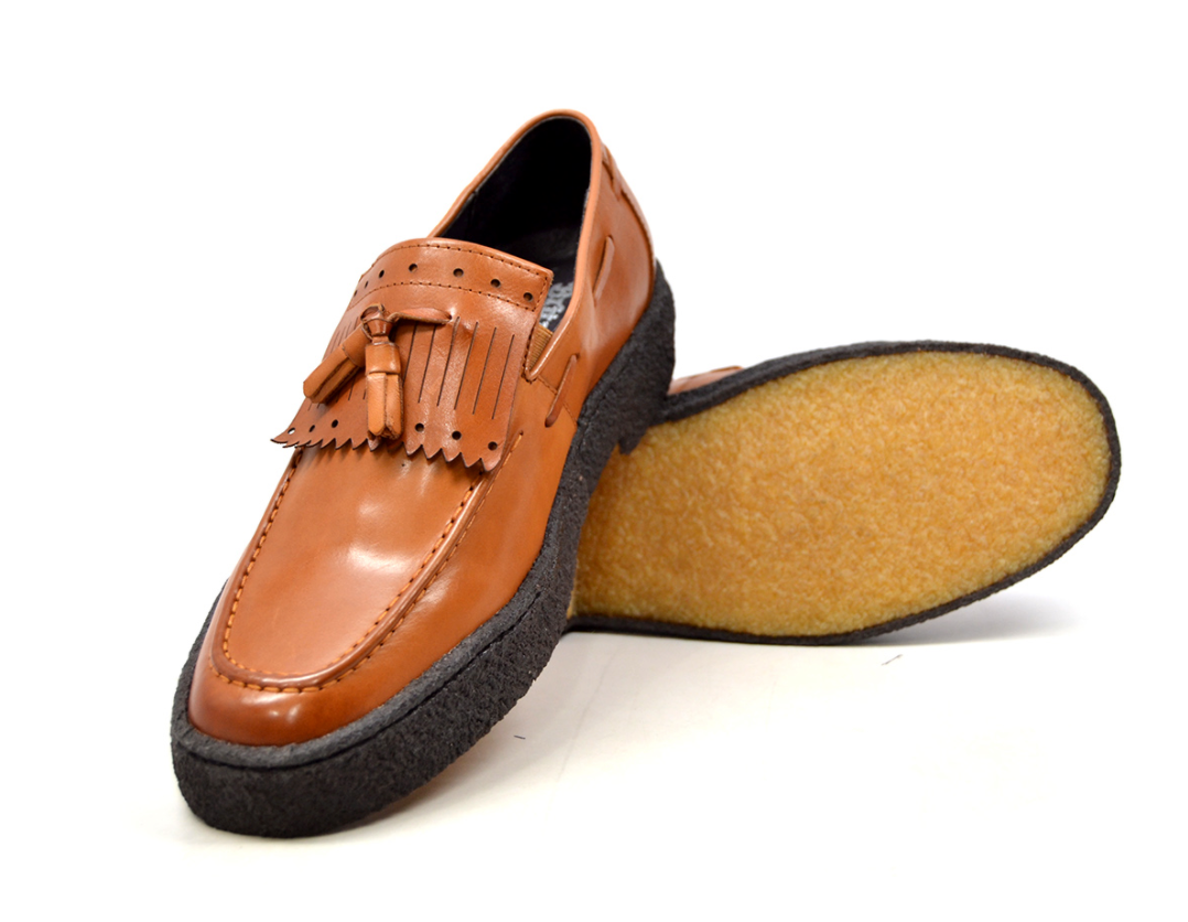 British Walkers Playboy Cruise Men's Black Leather Tassel Slip On Shoes view 16