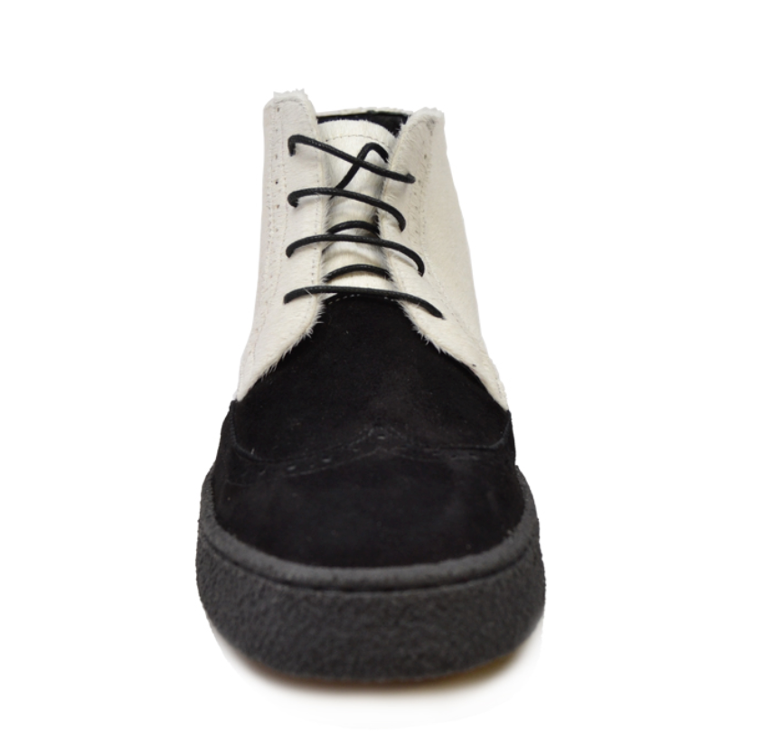 British Walkers Men's White and Black Pony and Lama Baby Hair Shoes view 6