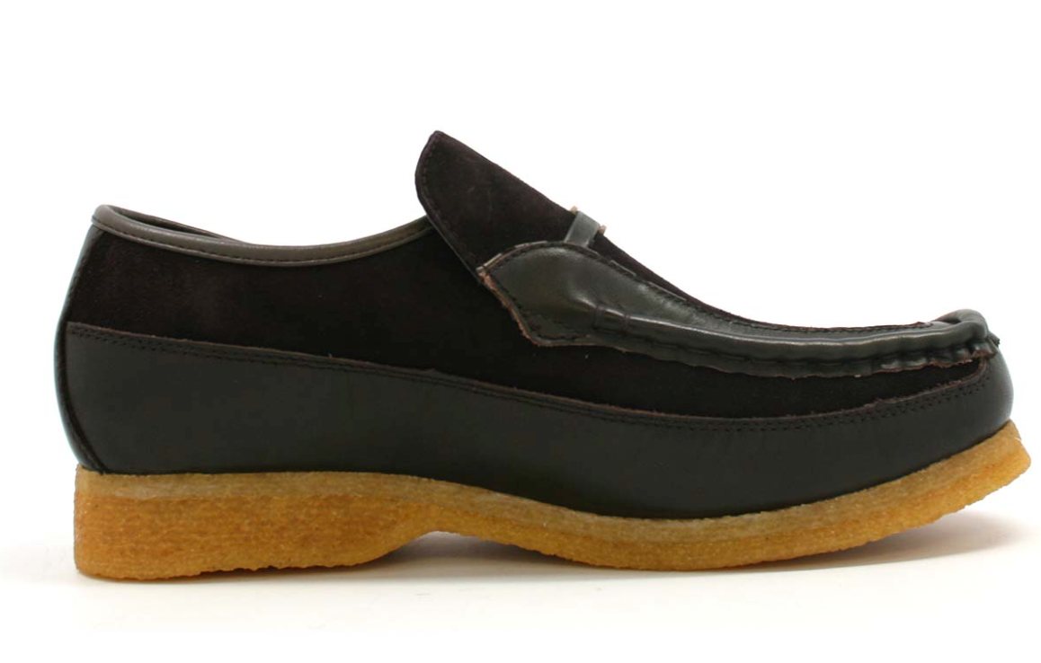 British Walkers Power Men's Old School Black Leather Retro Slip On Shoes view 8