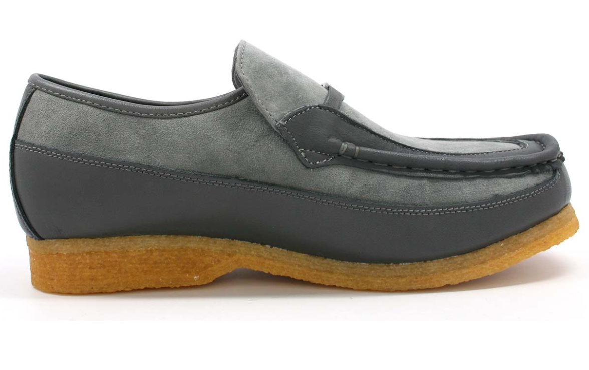 British Walkers Power Men's Old School Black Leather Retro Slip On Shoes