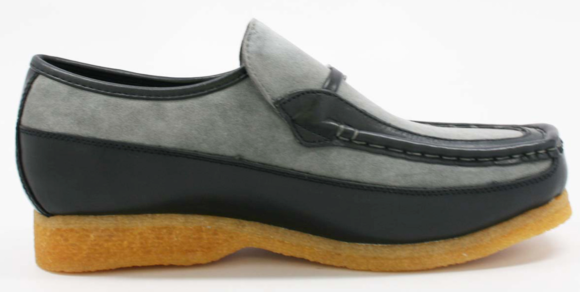 British Walkers Power Men's Old School Black Leather Retro Slip On Shoes view 29