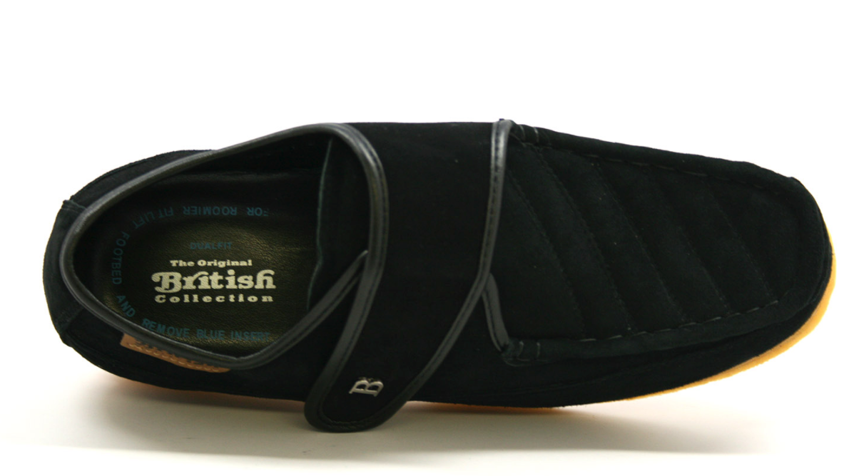 British Walkers Royal Men's Retro Navy Leather and Suede Strap Shoes Extra Width view 12
